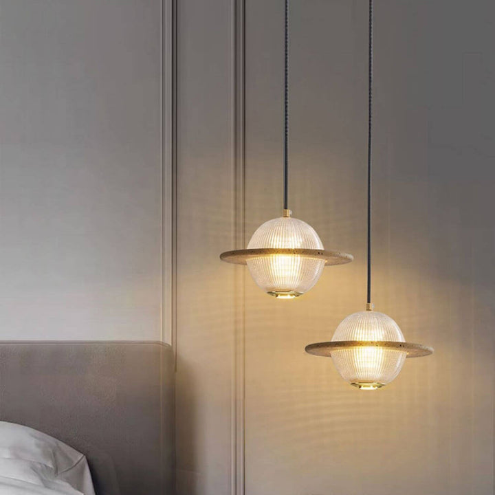 Lampe suspendue LED au design créatif en verre nordique 