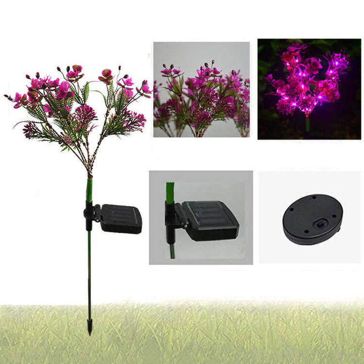 Contemporary Creative Outdoor Solar Phalaenopsis Simulation Flower LED Lawn Ground Insert Decorative Landscape Light