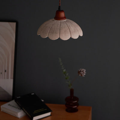 Modern Vintage Ceramic Solid Wood 1-Light Pendant Light