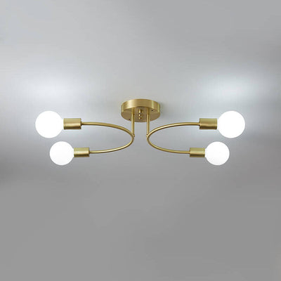 Nordic Luxury Magic Bean Ring 4/6/8 Light Semi-Flush Mount Ceiling Light