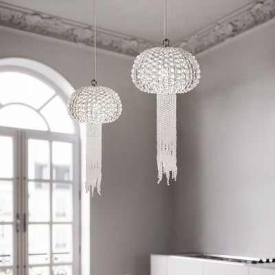 Moderne Leichte Luxus Glas Quallenform 1-Licht Pendelleuchte 
