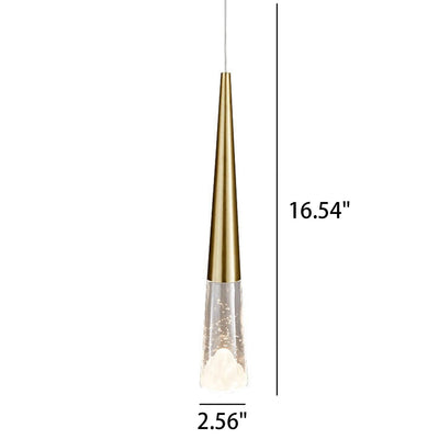 Simple Full Copper Long Wire Slim Tapered Design LED Pendant Light