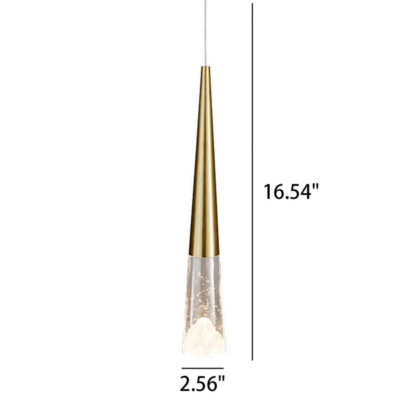 Simple Full Copper Long Wire Slim Tapered Design LED Pendant Light
