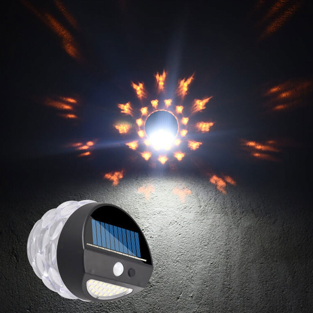 Solar Flamme Springen Projektion Ananas Outdoor Wasserdicht 28 LED Garten Wandleuchte 