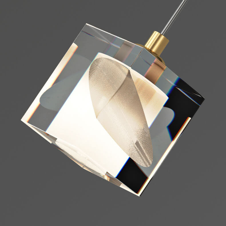 Contemporary Luxury Cube H65 Brass Acrylic 1-Light Wall Sconce Lamp For Living Room &amp; Bedroom