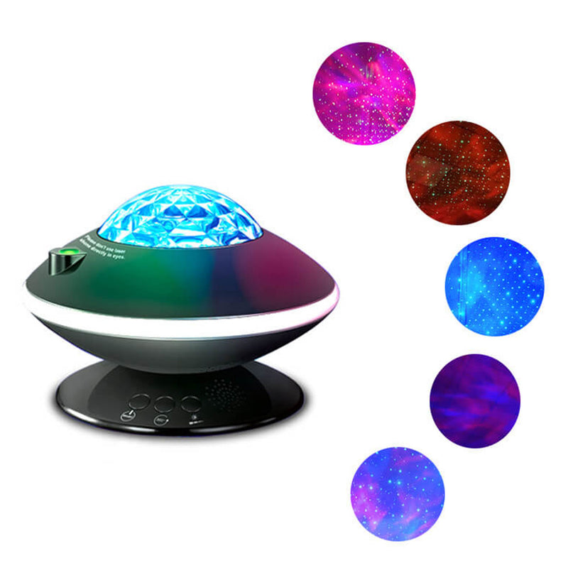Lampe de projection étoilée Aurora LED USB à trois vitesses rotative avec gradation 