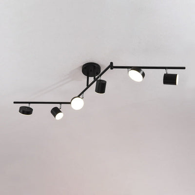 Modern Creative Rotating Track Spotlight LED Semi-Flush Mount Ceiling Light