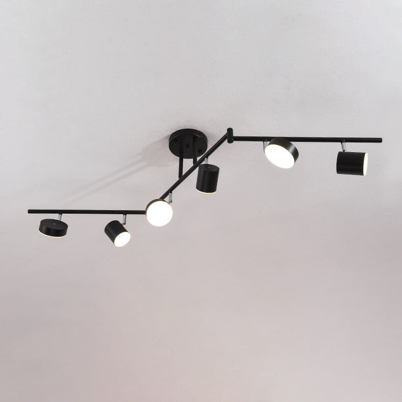 Modern Creative Rotating Track Spotlight LED Semi-Flush Mount Ceiling Light