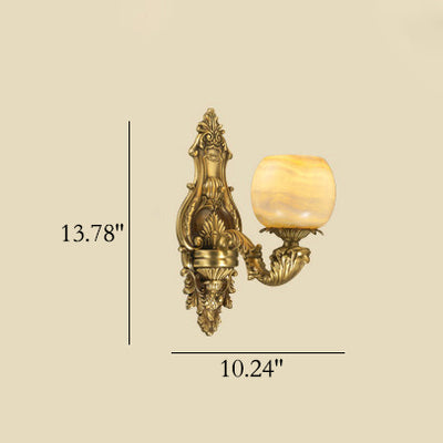 European Decorative Jade 1/2-Light Wall Sconce Lamp