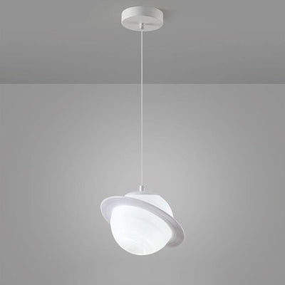 Nordic Creative Saturn Planet 1-Light Semi Flush Mount Ceiling Light