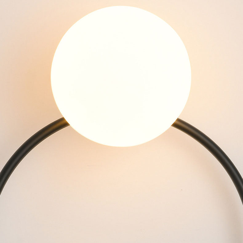 Nordische minimalistische runde Kugeleisen-Glas-Wandleuchte mit 1 Licht 