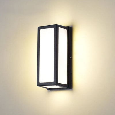 Outdoor Patio Square Pole Aluminum Acrylic LED Waterproof Wall Sconce Lamp