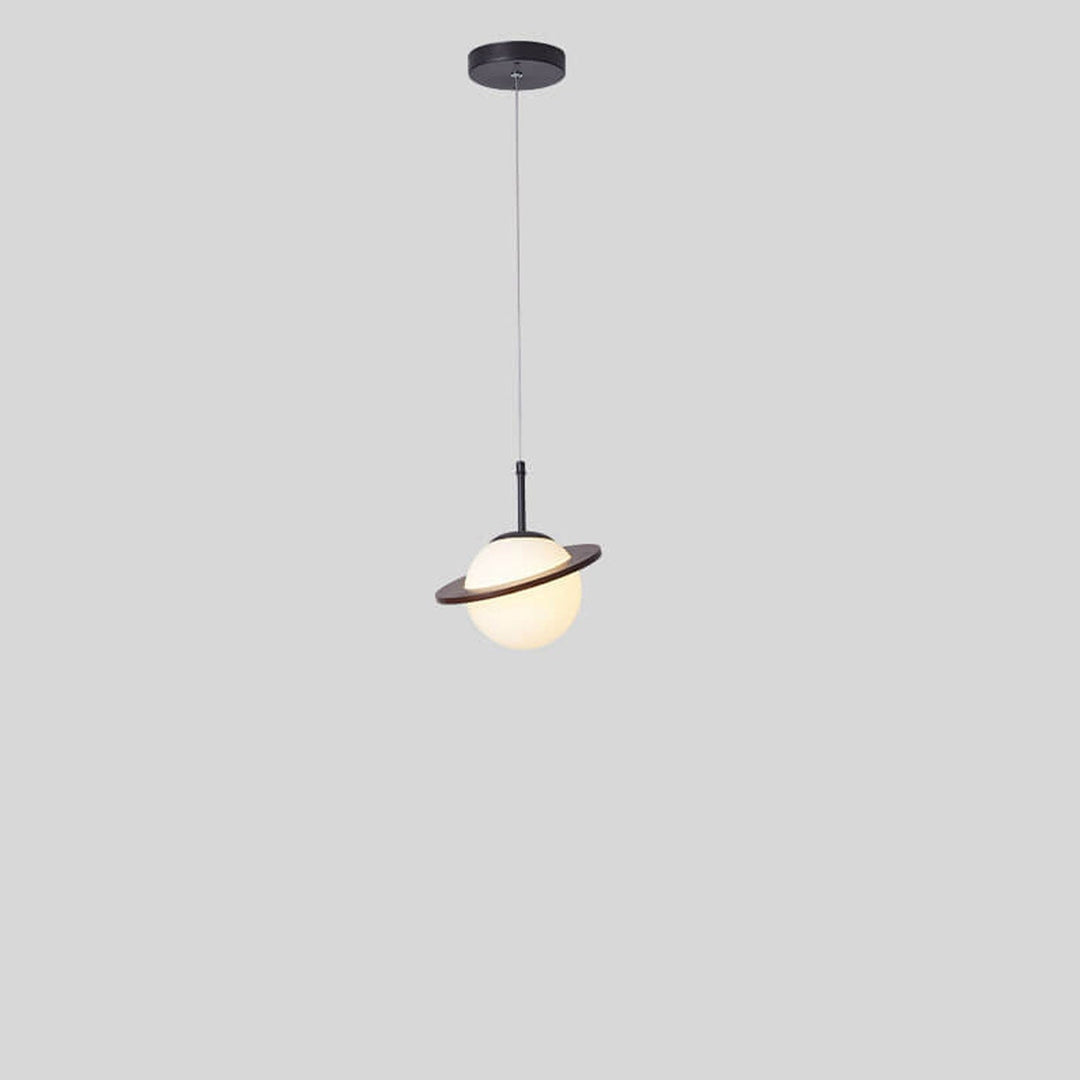 Lámpara de Araña de Vidrio Blanco Lechoso de Madera Nórdica 1/3 Luces 