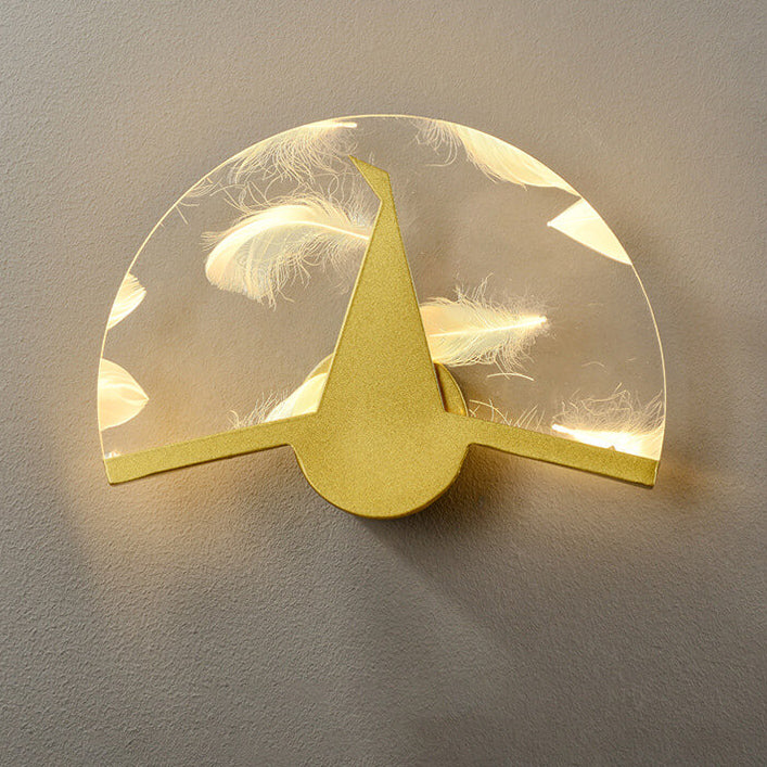 Leichte Luxus Feder Effekt Acryl geometrische LED Wandleuchte Lampe 