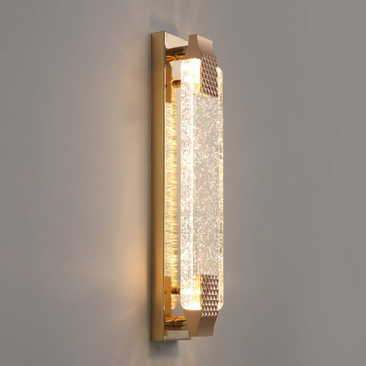 Applique murale LED en cristal à bulles rectangulaire de luxe léger européen 