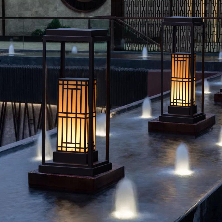 Luz exterior para jardín de césped impermeable con LED solar de mármol de acero inoxidable retro moderno 