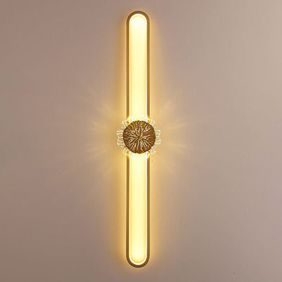 مصباح حائط LED بتصميم حلقة إبداعي بسيط من النحاس الصناعي الكامل 