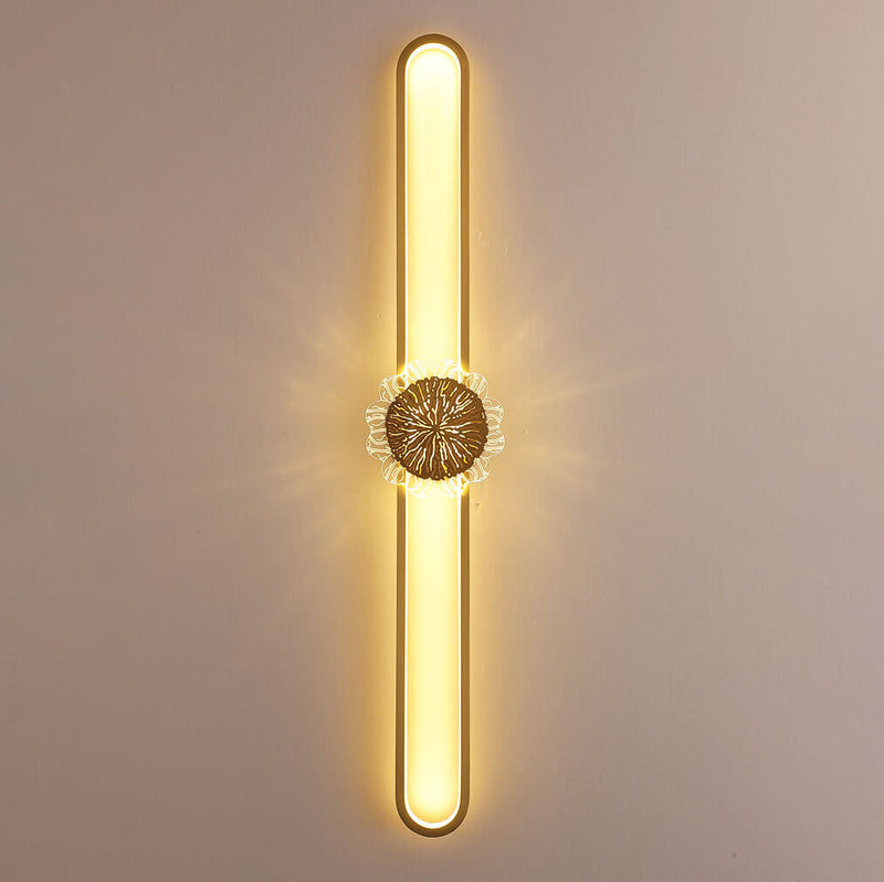 مصباح حائط LED بتصميم حلقة إبداعي بسيط من النحاس الصناعي الكامل 