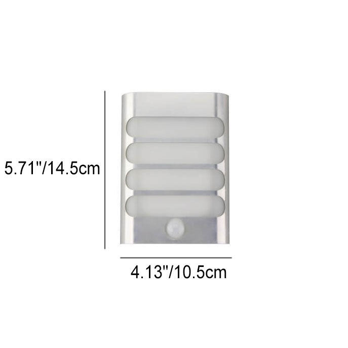 Lampe murale LED rechargeable USB en aluminium avec capteur corporel rectangulaire moderne 