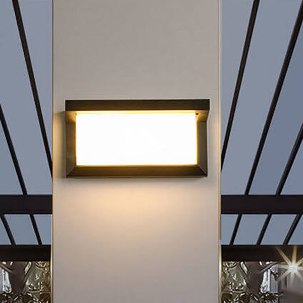 Modern Rectangular LED Sensor Outdoor Waterproof Wall Sconce Lamp