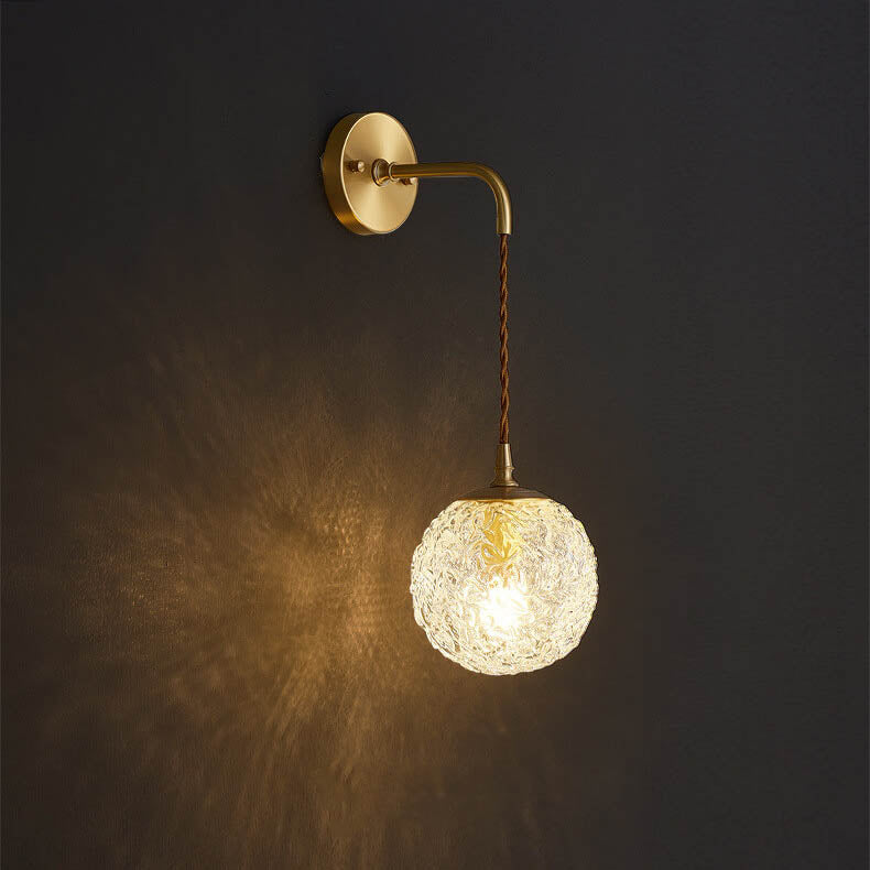 Lámpara de Aplique de Pared de 1 Luz con Globo de Cristal de Copo de Nieve Moderno 