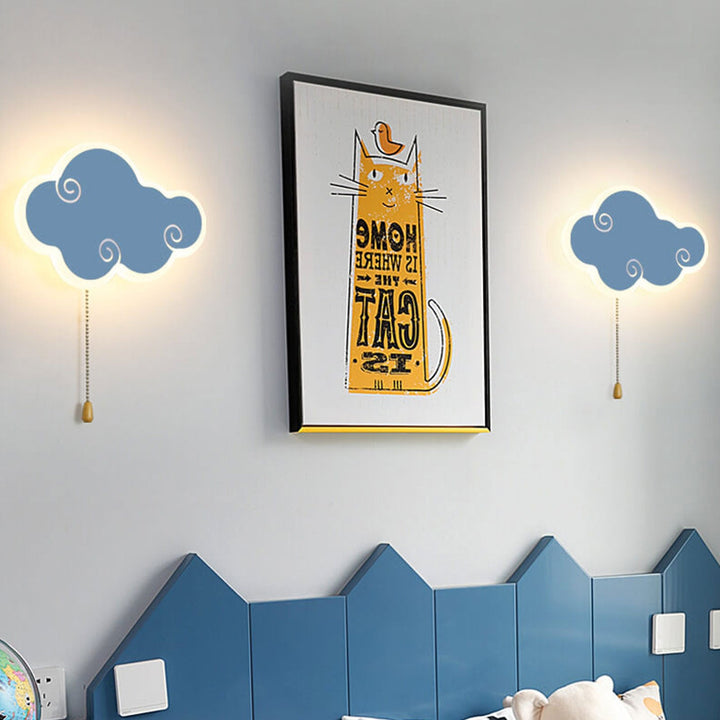 Conception de dessin animé de nuage simple nordique moderne applique murale à LED 