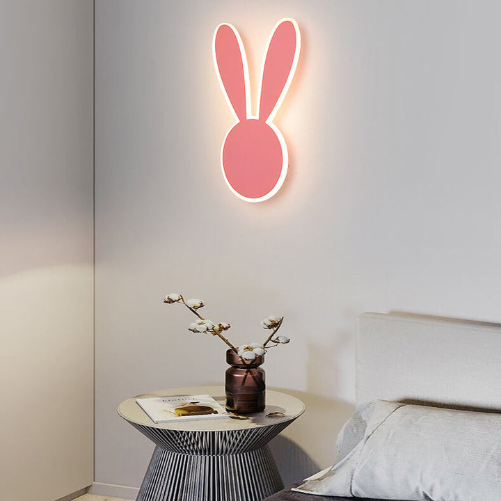 Lampe murale LED créative avec lapin et souris, dessin animé 