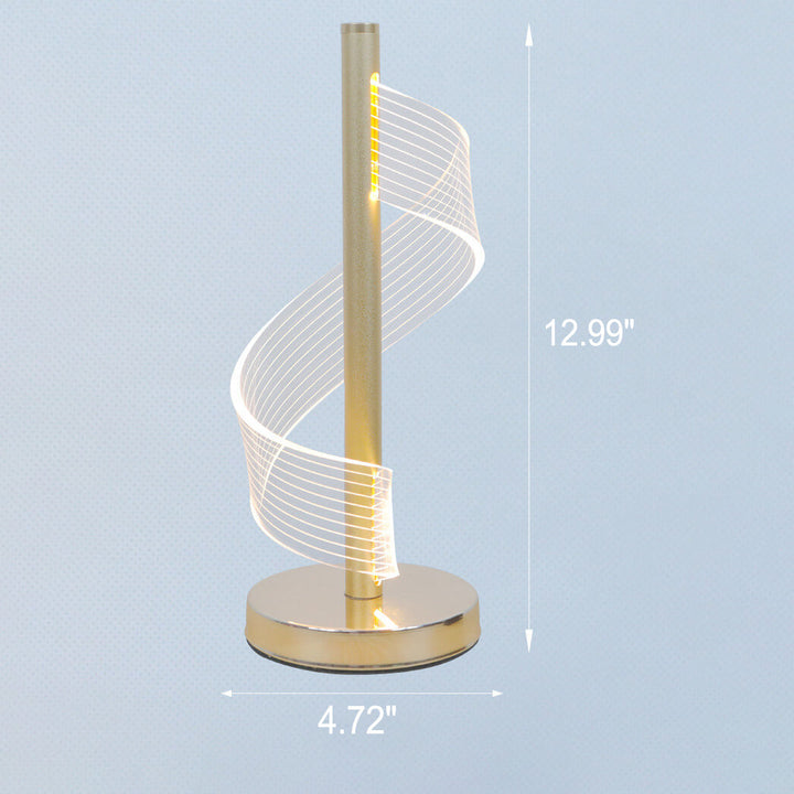 Lámpara de Mesa LED Curva de Acrílico de Lujo Ligero Moderno 