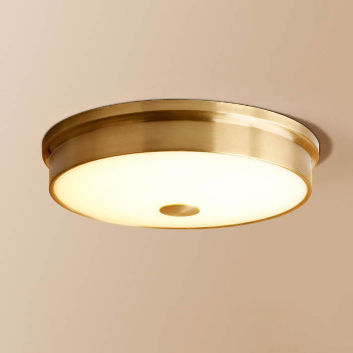 Modern Minimalist Iron Glass Round LED Flush Mount Ceiling Light for Living Room