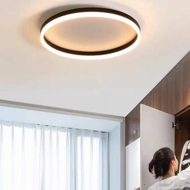 Nordic Minimalist Circle Ring Iron Acrylic LED Flush Mount Ceiling Light