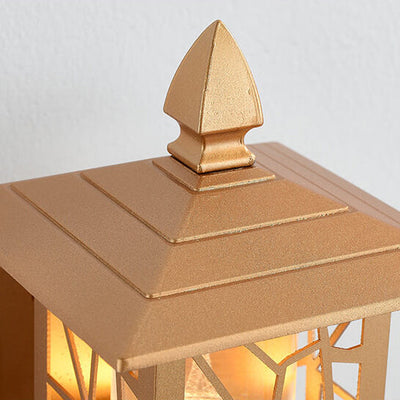 Traditional Chinese Zinc Alloy House Pagoda LED Waterproof Wall Sconce Lamp For Outdoor Patio