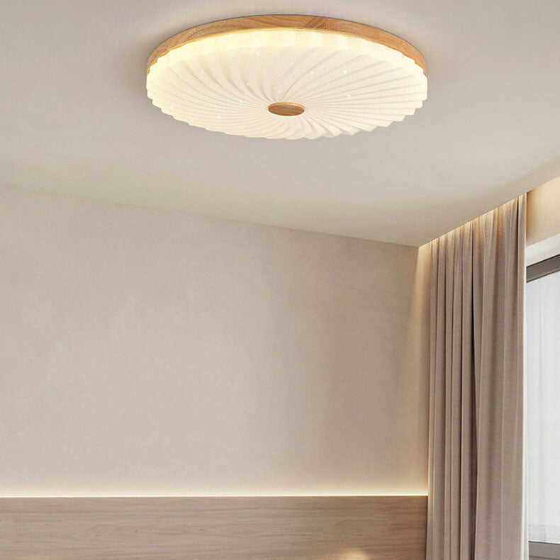 Modern Log Pleated Star Effect Round LED Flush Mount Ceiling Light