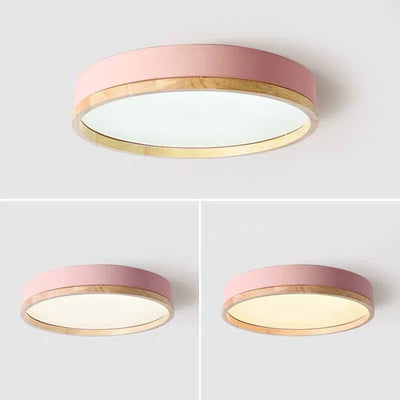 Simple Macaron Round Acrylic LED Flush Mount Ceiling Light