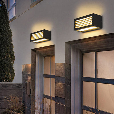 Modern Square Aluminum Waterproof Outdoor LED Garden Wall Sconce Lamp