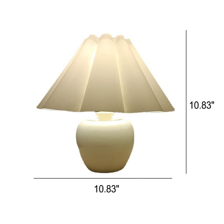 Lampe de Table à 1 Lumière Plissée en Tissu Céramique Nordique 