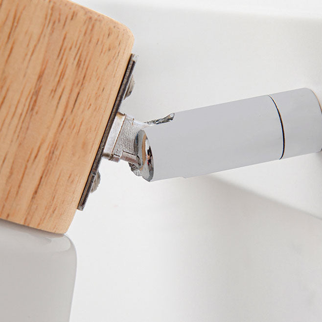 Modern Minimalist Rubberwood Glass Cone Rotatable 1/2 Light Wall Sconce Lamp For Living Room &amp; Bedroom