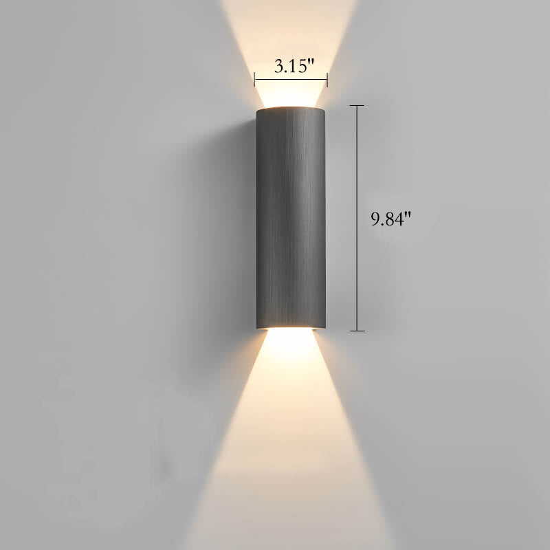 Modern Minimalist Aluminum Cylindrical LED Wall Sconce Lamp