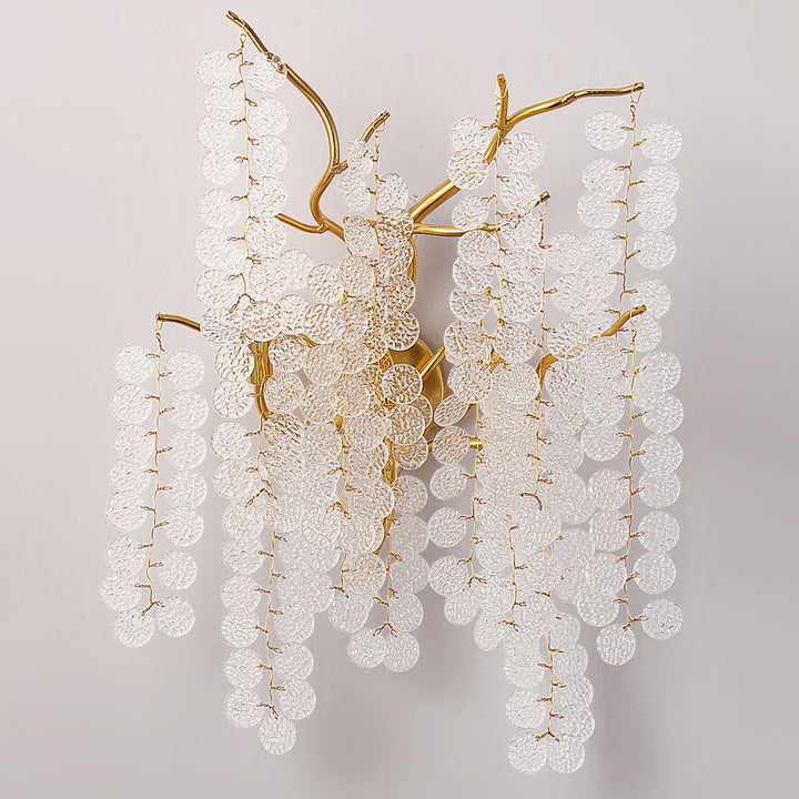 Zeitgenössische kreative Geld Baum Zweig Aluminium Glas 3-Licht Wandleuchte Lampe für Schlafzimmer 