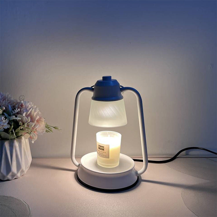 Contemporary Industrial Round Glass Shade Hardware Base 1-Light Melting Wax Table Lamp For Study