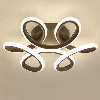 Modern Creative Curve Flower Shape LED Flush Mount Ceiling Light