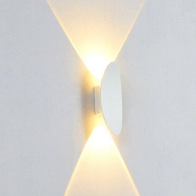 Lámpara de Aplique de Pared Impermeable LED para Exterior de Aluminio de Forma Oval Simple y Plana 