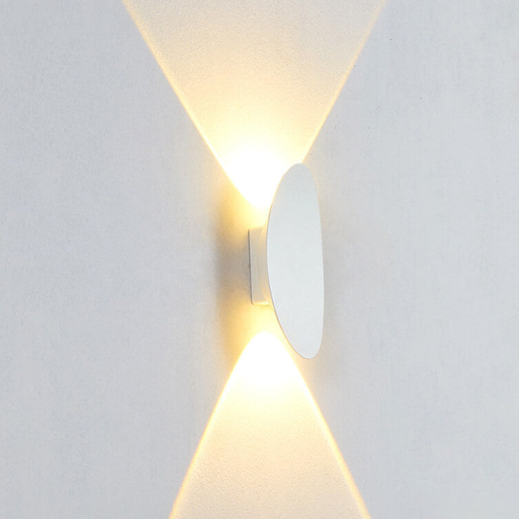 Lámpara de Aplique de Pared Impermeable LED para Exterior de Aluminio de Forma Oval Simple y Plana 
