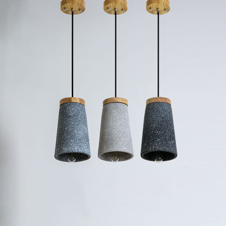 Industrial Vintage Column Cone Cement 1-Light Pendant Light