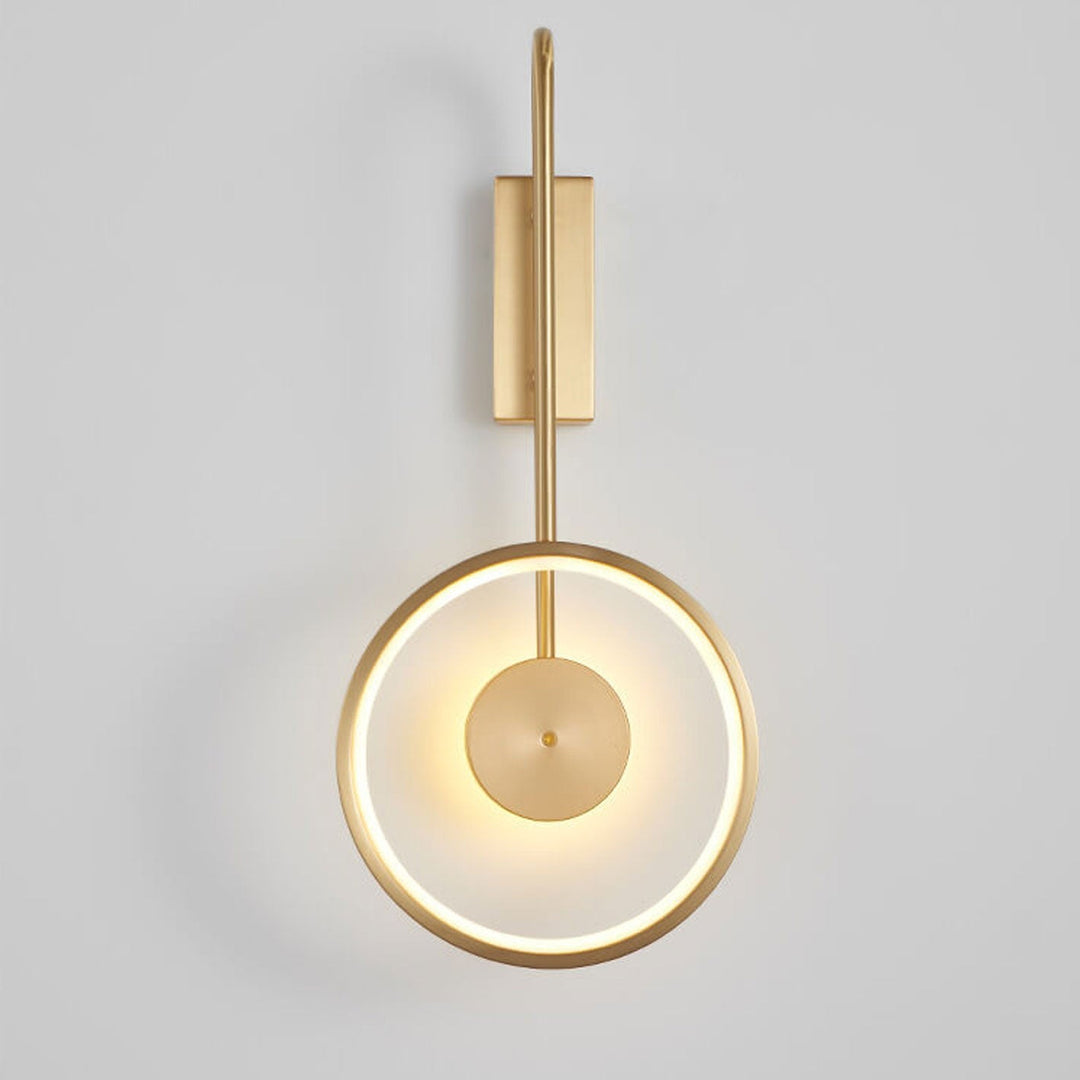 Licht Luxus Vollkupfer Kreis Gebogene Arm LED Wandleuchte Lampe 