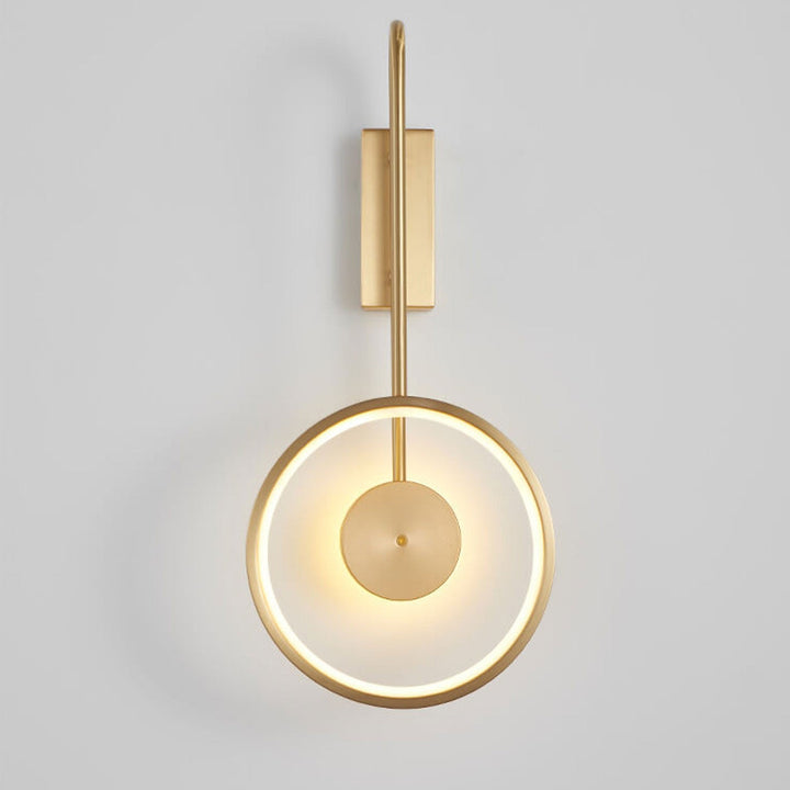 Licht Luxus Vollkupfer Kreis Gebogene Arm LED Wandleuchte Lampe 
