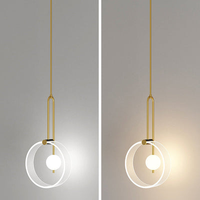 Nordic Light Luxury Creative Ring Long Line LED Pendant Light