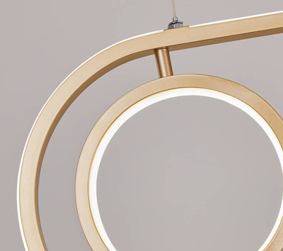 Modern Minimalist Golden Round Oval Iron LED Chandelier