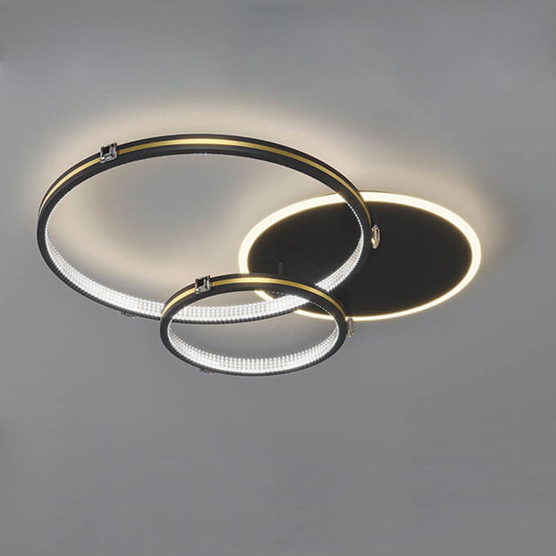 Nordic Light Luxury Circle Combination Iron LED Flush Mount Ceiling Light