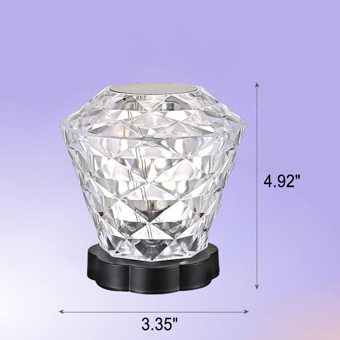 Lampe de Table décorative créative en forme de pétale de Rose en diamant, veilleuse LED en acrylique 