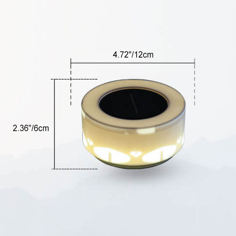 Lámpara Aplique de Pared Exterior LED Solar Redonda Impermeable de Acrílico Minimalista Moderna 
